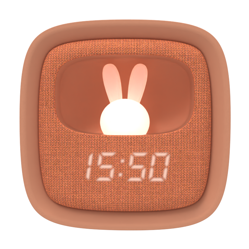 BILLY CLOCK AND LIGHT - CARAMEL