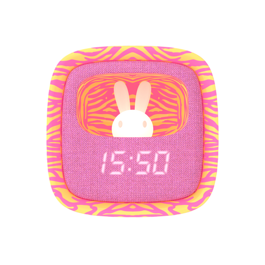 BILLY CLOCK AND LIGHT - PINK ZEBRA